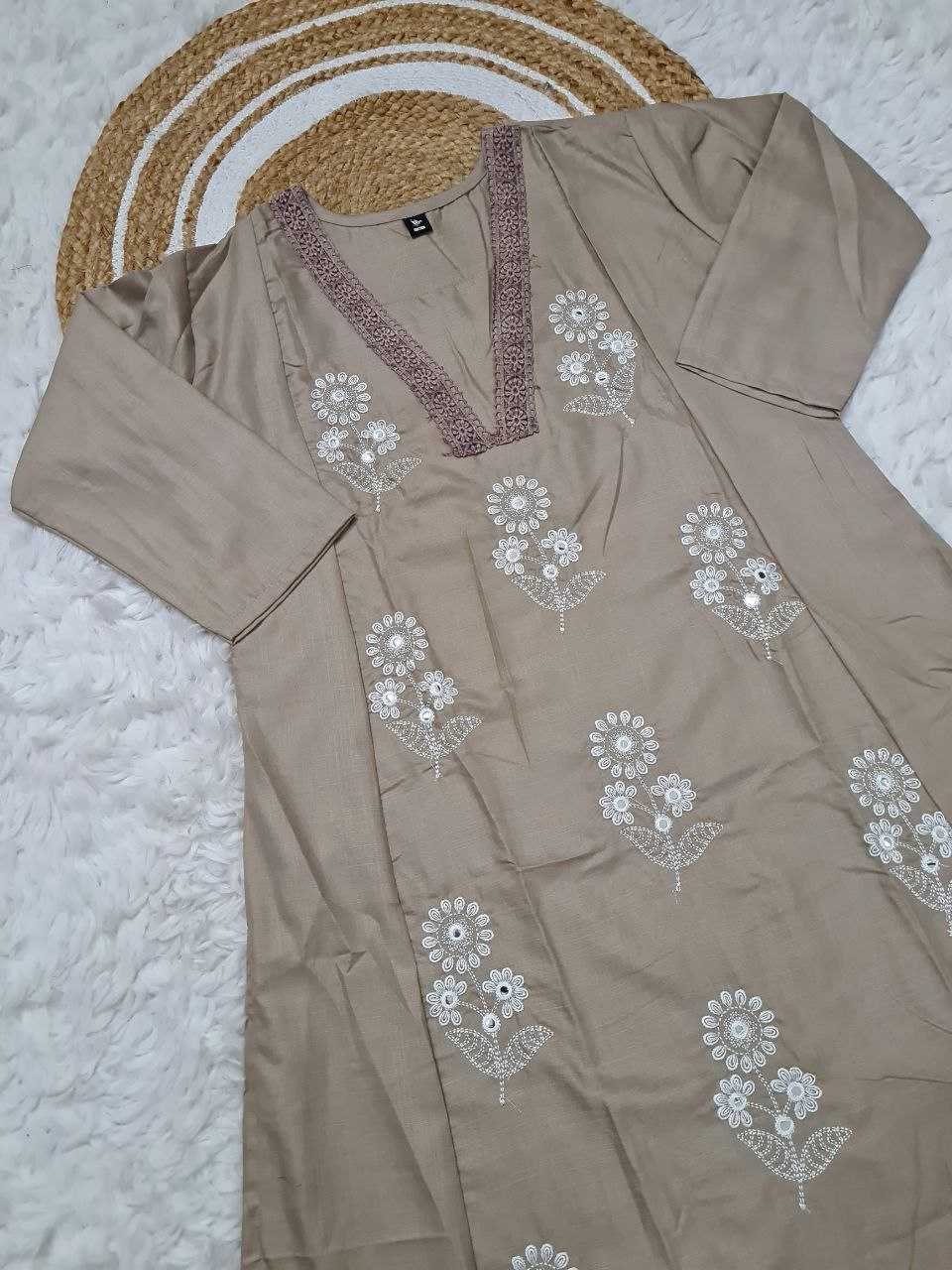 Ynf Cotton KESH529 TANVI Kurti Wholesale Casual Kurtis Festive Kurtis Party Wear Kurtis Embroidered Kurtis V-Neck Kurtis Manufacturer
