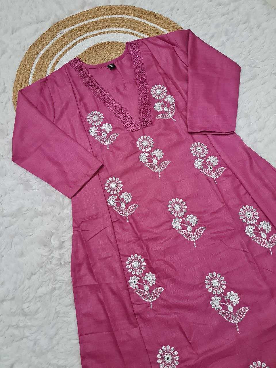 Ynf Cotton KESH529 TANVI Kurti Wholesale Casual Kurtis Festive Kurtis Party Wear Kurtis Embroidered Kurtis V-Neck Kurtis Manufacturer