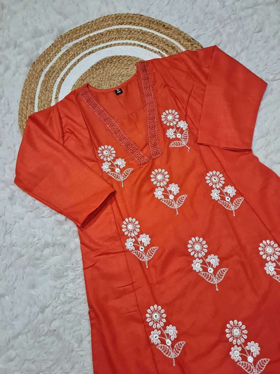 Ynf Cotton KESH529 TANVI Kurti Wholesale Casual Kurtis Festive Kurtis Party Wear Kurtis Embroidered Kurtis V-Neck Kurtis Manufacturer