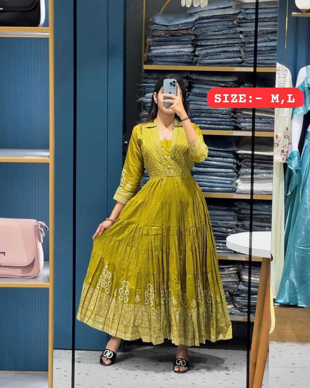 Ynf Cotton KESH536 Beutiful Kurti Wholesale Long Kurtis Cotton Kurtis Angrakha Kurtis Manufacturer