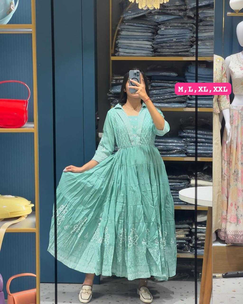 Ynf Cotton KESH536 Beutiful Kurti Wholesale Long Kurtis Cotton Kurtis Angrakha Kurtis Manufacturer