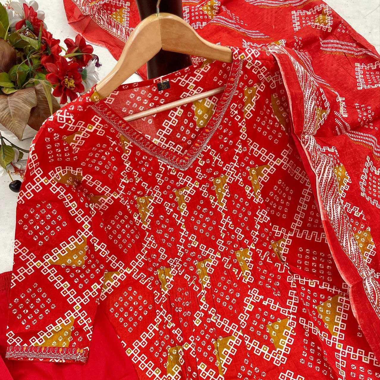 Ynf Cotton KESH536 Radiate Suits & Dresses Wholesale Embroidery Suits Cotton Suits Red Salwar Suit Manufacturer
