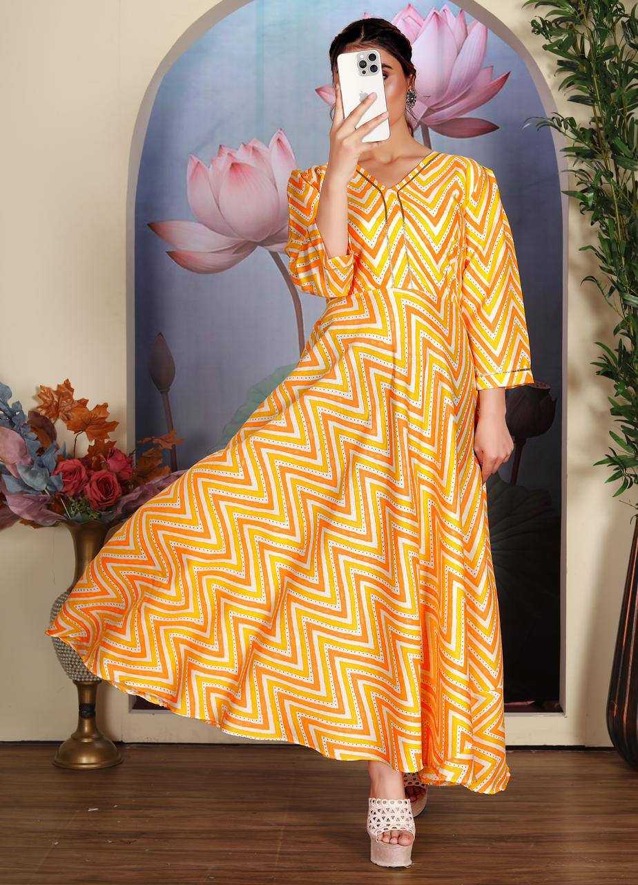 Ynf Cotton KESH544 202 Gowns Wholesale Printed Gowns Fancy Gowns Long Gowns Manufacturer