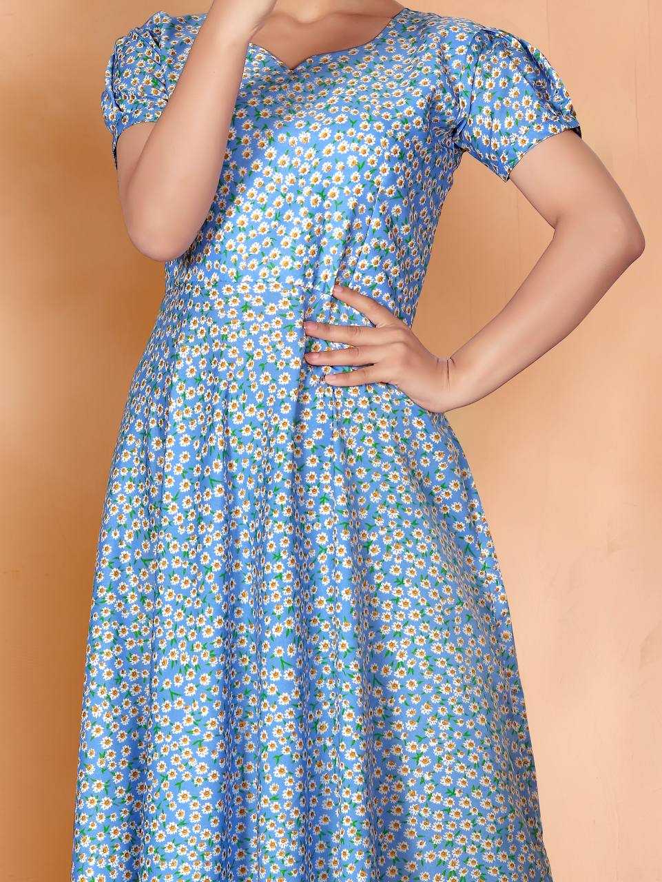 Ynf Cotton KESH544 205 Gowns Wholesale Printed Gowns Fancy Gowns Long Gowns Manufacturer