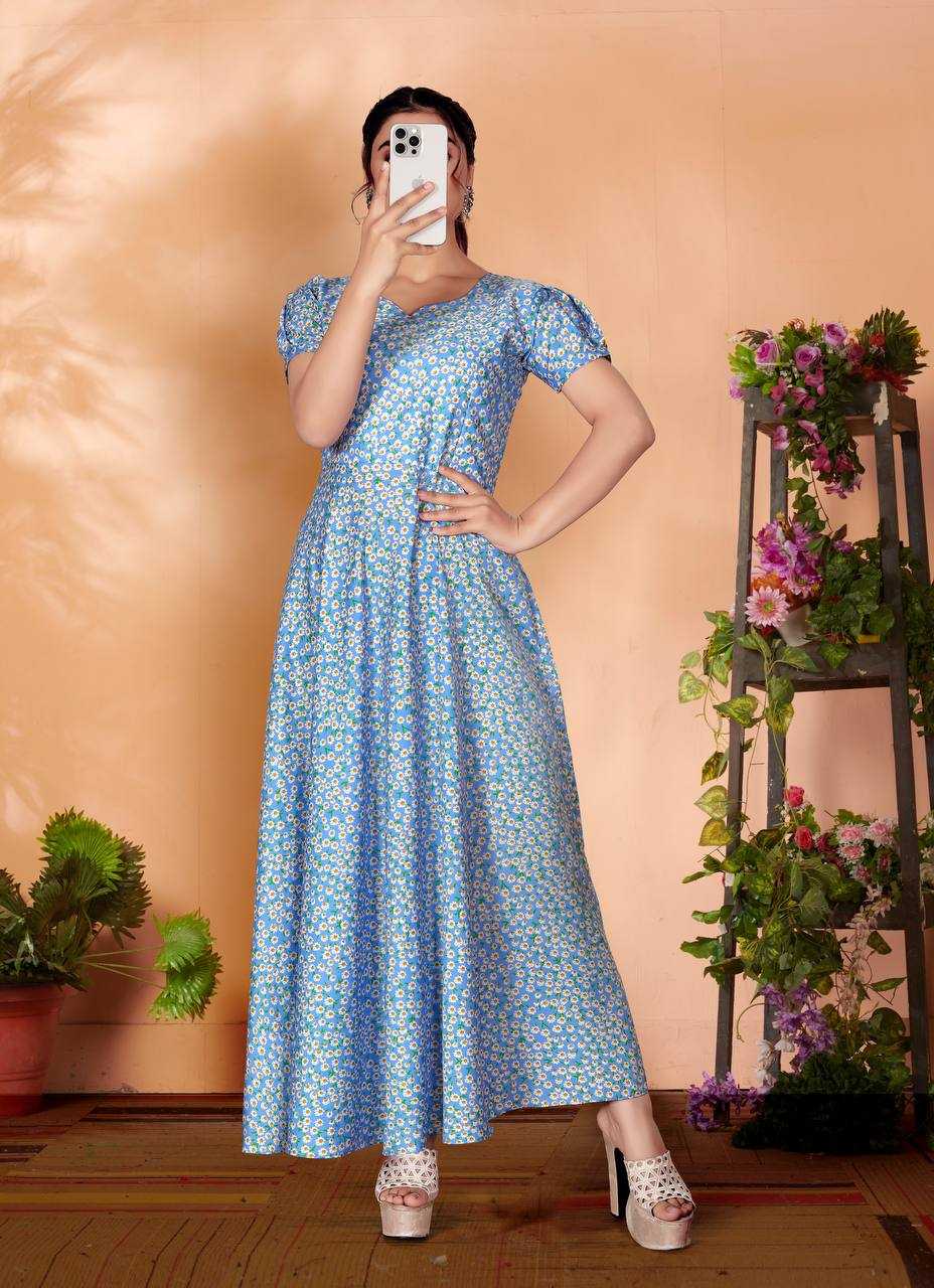 Ynf Cotton KESH544 205 Gowns Wholesale Printed Gowns Fancy Gowns Long Gowns Manufacturer