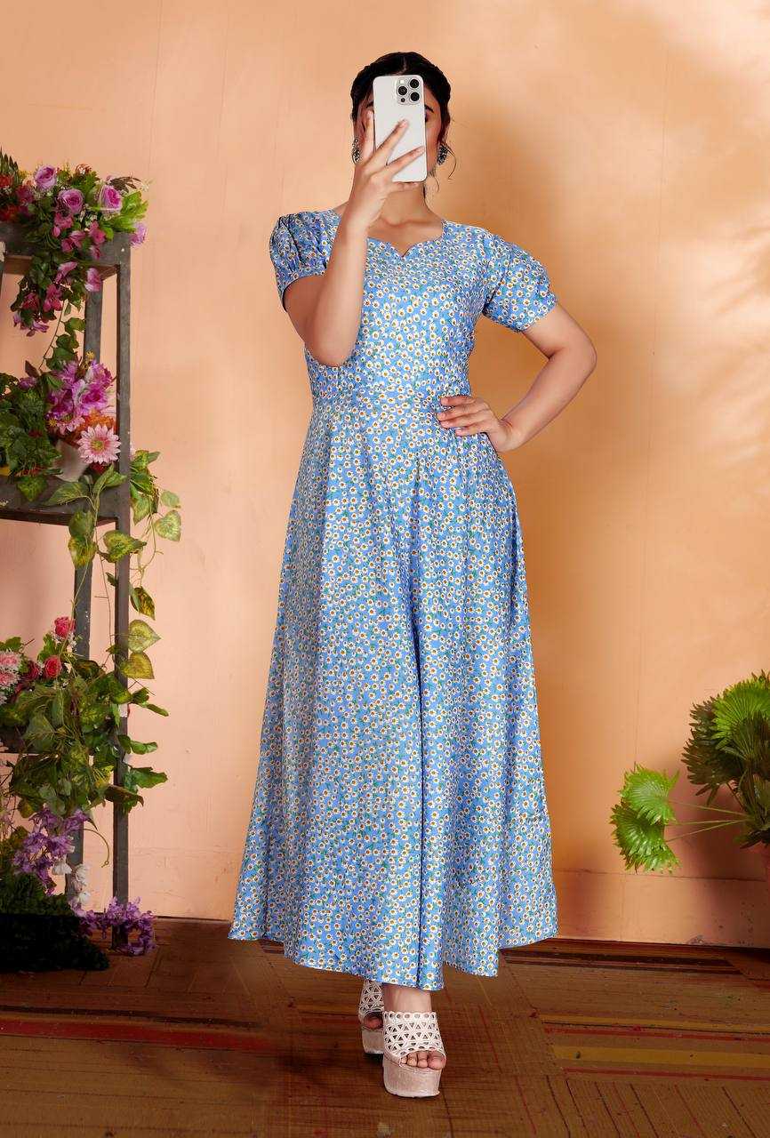 Ynf Cotton KESH544 205 Gowns Wholesale Printed Gowns Fancy Gowns Long Gowns Manufacturer