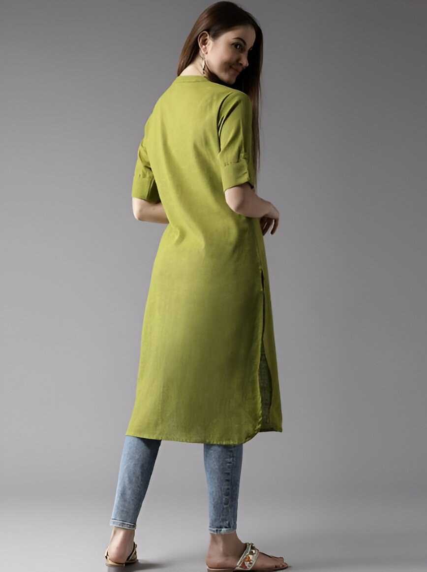 Ynf Cotton KESH559 Green Magic Kurti Wholesale Cotton Kurtis Green Kurtis Manufacturer