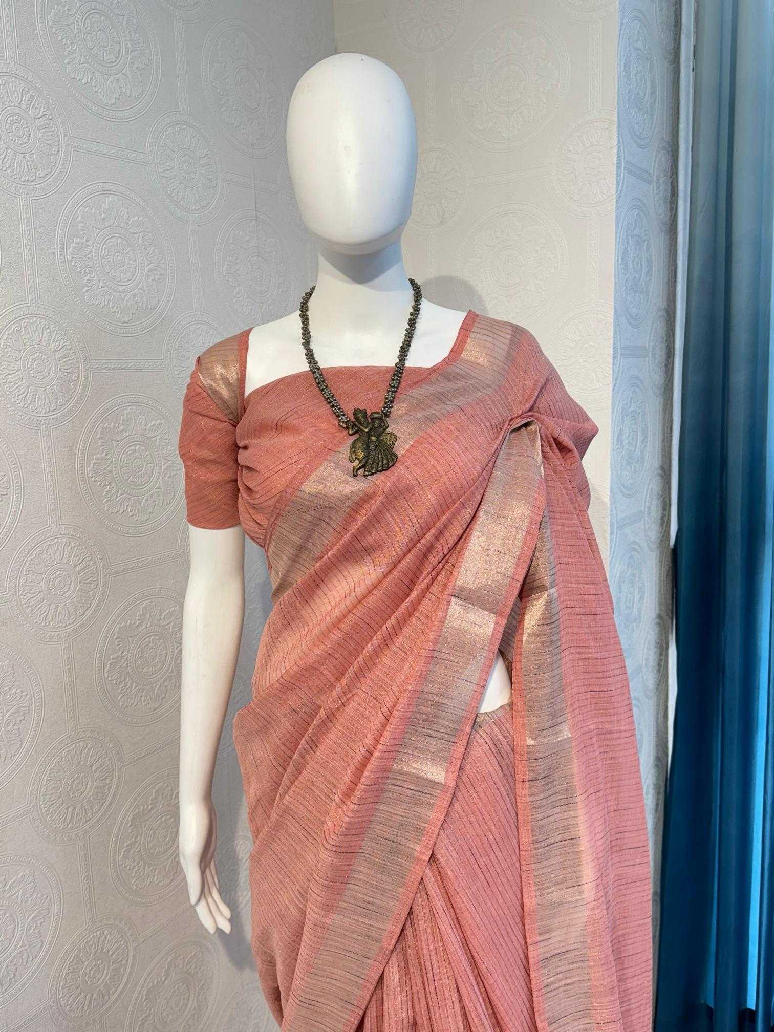 Ynf Cotton RIN118 BORDER Sarees Wholesale Designer Sarees Cotton Linen Sarees Zari Border Sarees Manufacturer