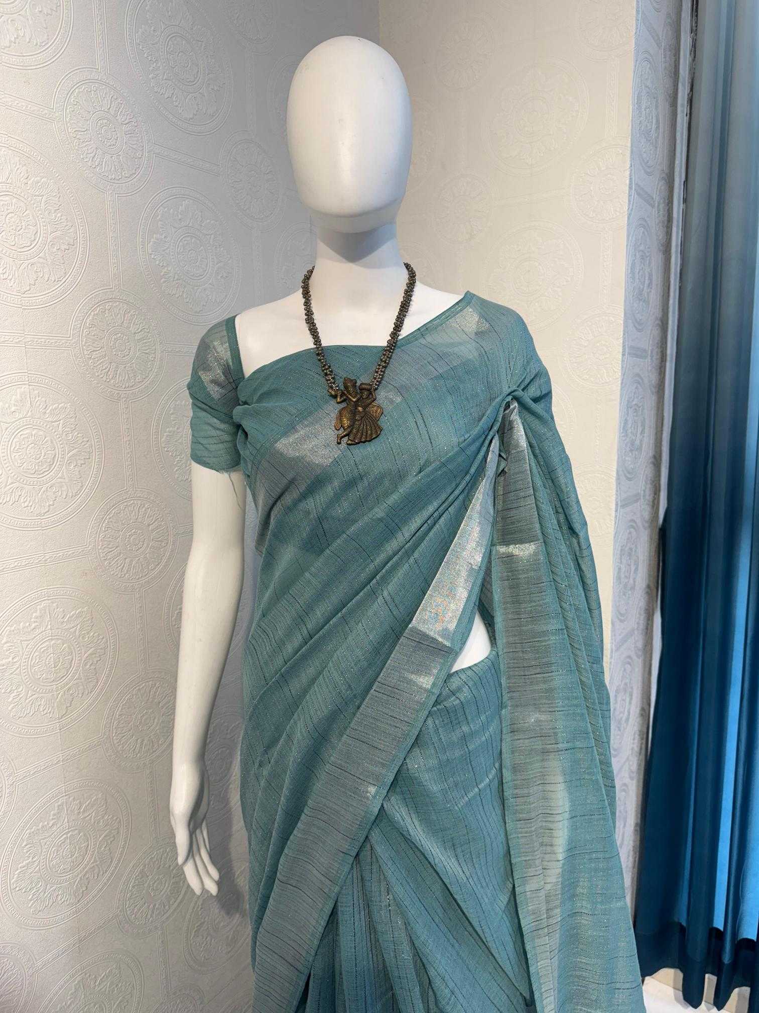 Ynf Cotton RIN118 BORDER Sarees Wholesale Designer Sarees Cotton Linen Sarees Zari Border Sarees Manufacturer