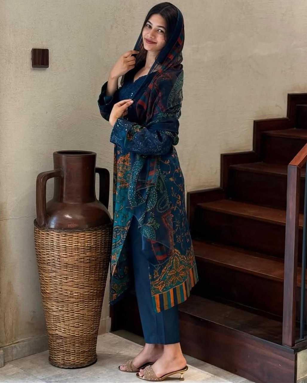 Ynf Cotton RIN129 029 Suits & Dresses Wholesale Ladies Suits Printed Suits Embroidery Suits Palazzo Suit Manufacturer