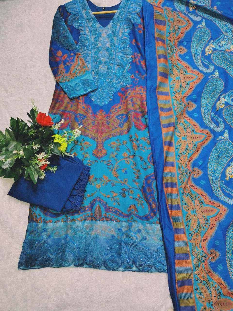 Ynf Cotton RIN129 029 Suits & Dresses Wholesale Ladies Suits Printed Suits Embroidery Suits Palazzo Suit Manufacturer