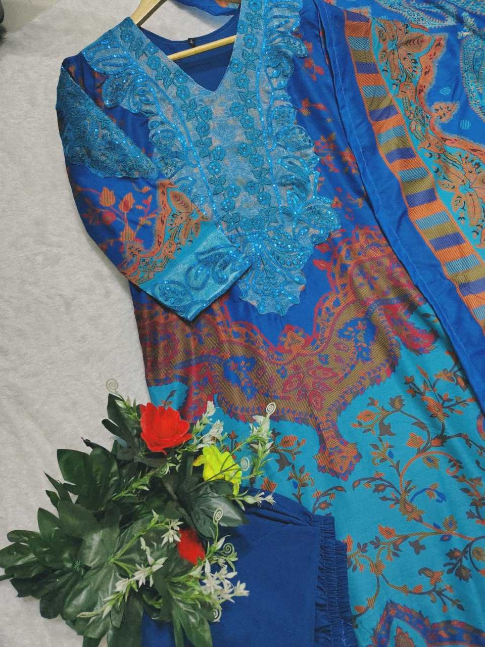 Ynf Cotton RIN129 029 Suits & Dresses Wholesale Ladies Suits Printed Suits Embroidery Suits Palazzo Suit Manufacturer