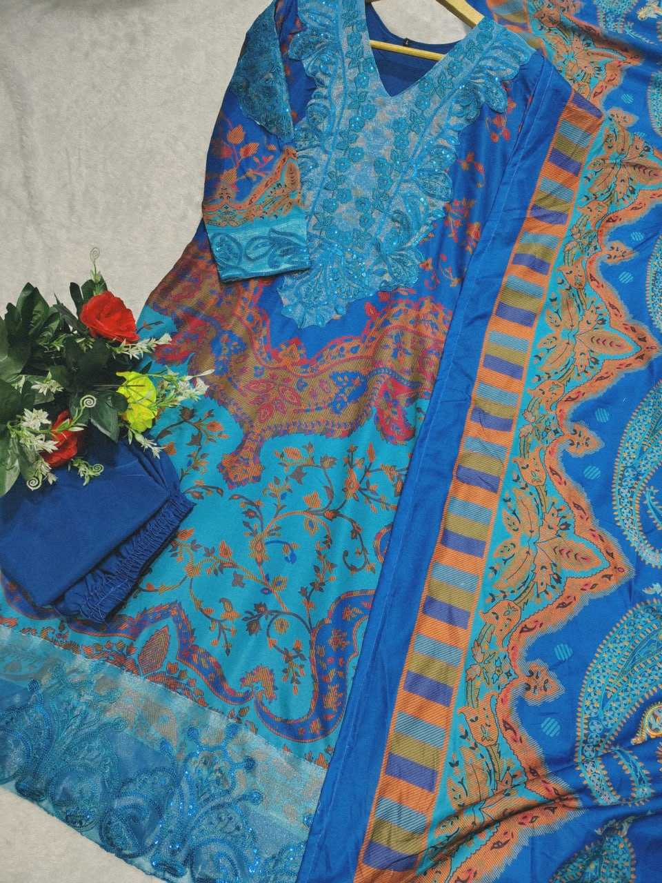 Ynf Cotton RIN129 029 Suits & Dresses Wholesale Ladies Suits Printed Suits Embroidery Suits Palazzo Suit Manufacturer