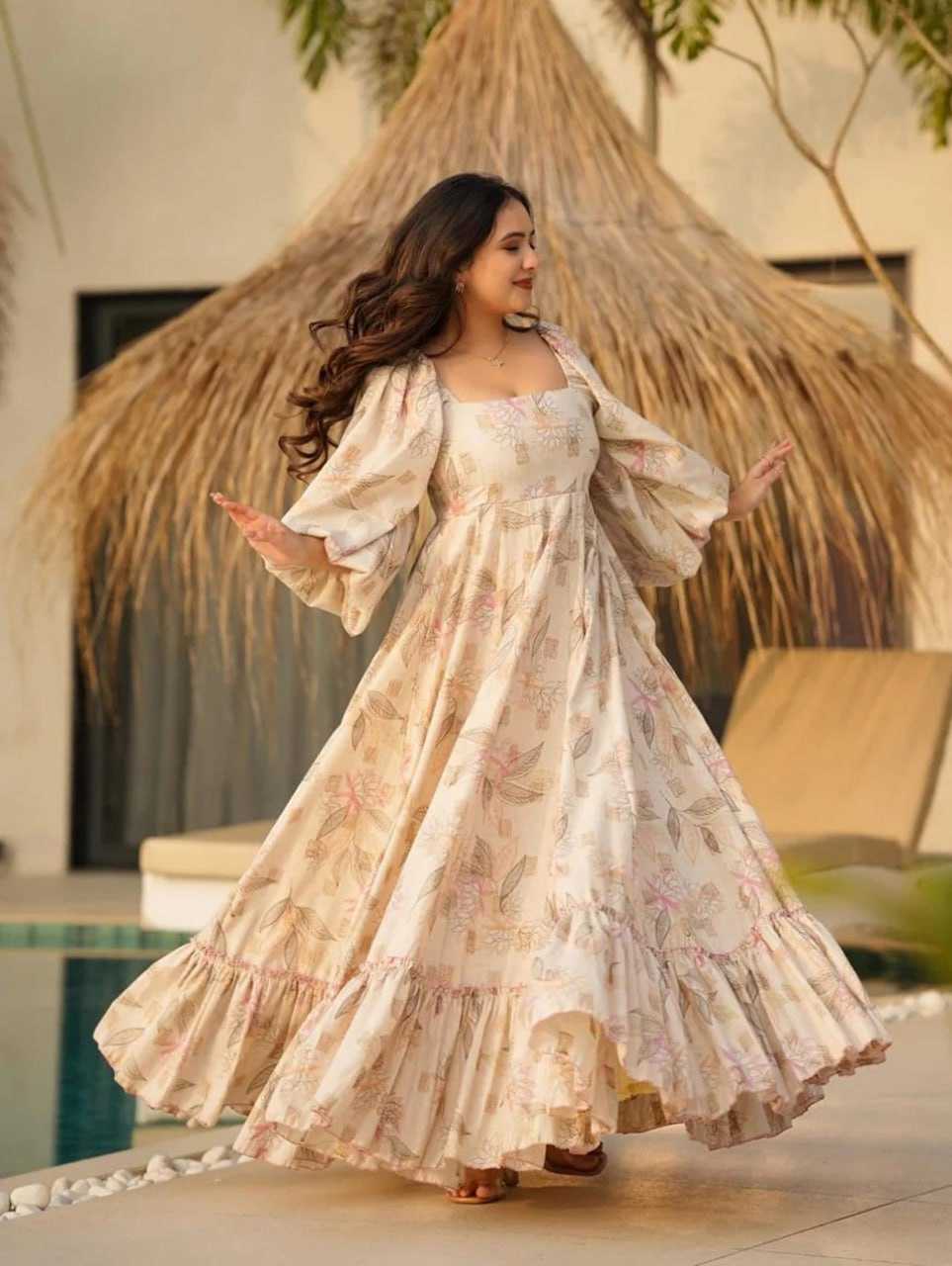 Ynf Cotton RIN131 901 Gowns Plus Size Collections Wholesale Fancy Gowns Anarkali Gown Long Gowns Manufacturer