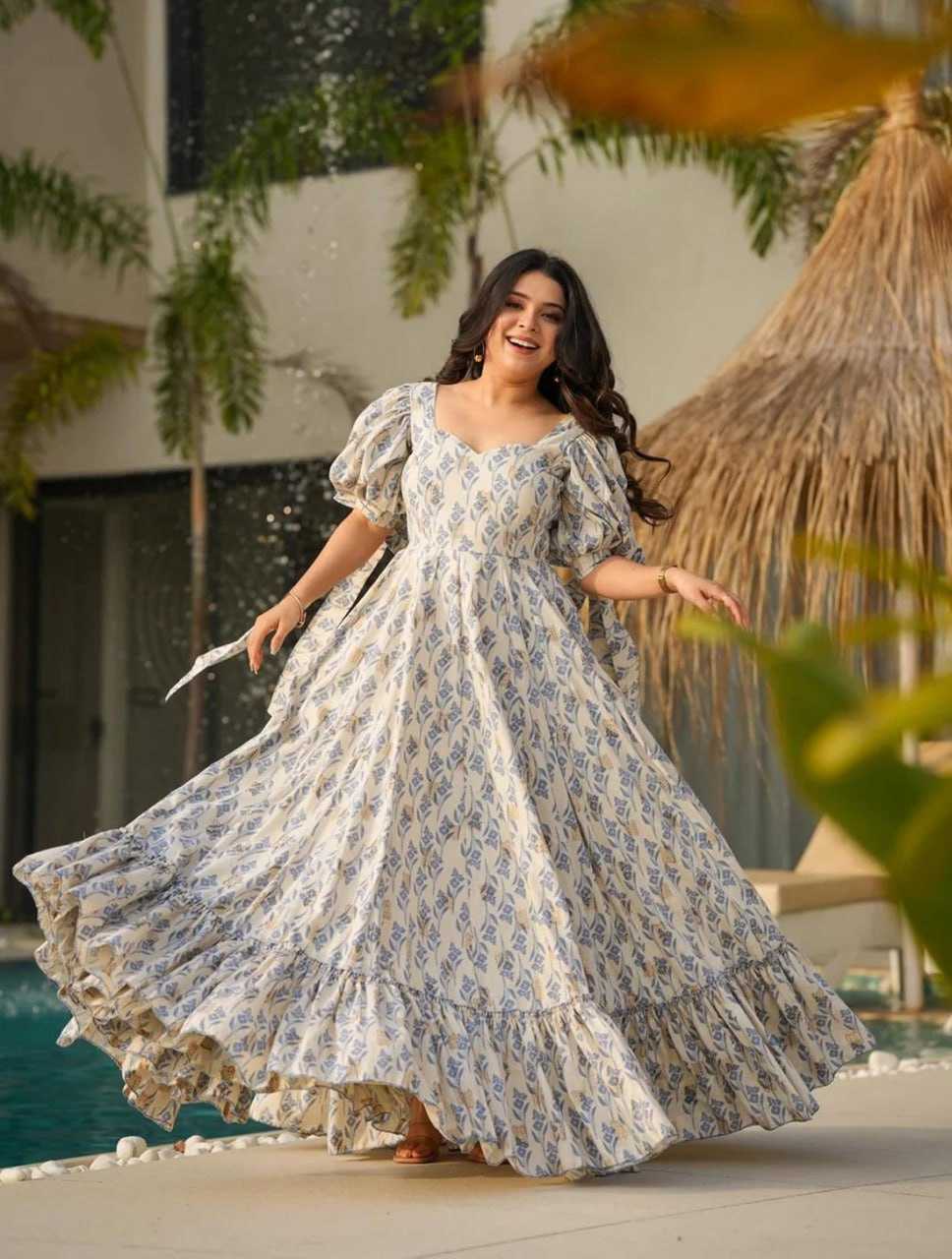 Ynf Cotton RIN131 901 Gowns Plus Size Collections Wholesale Fancy Gowns Anarkali Gown Long Gowns Manufacturer