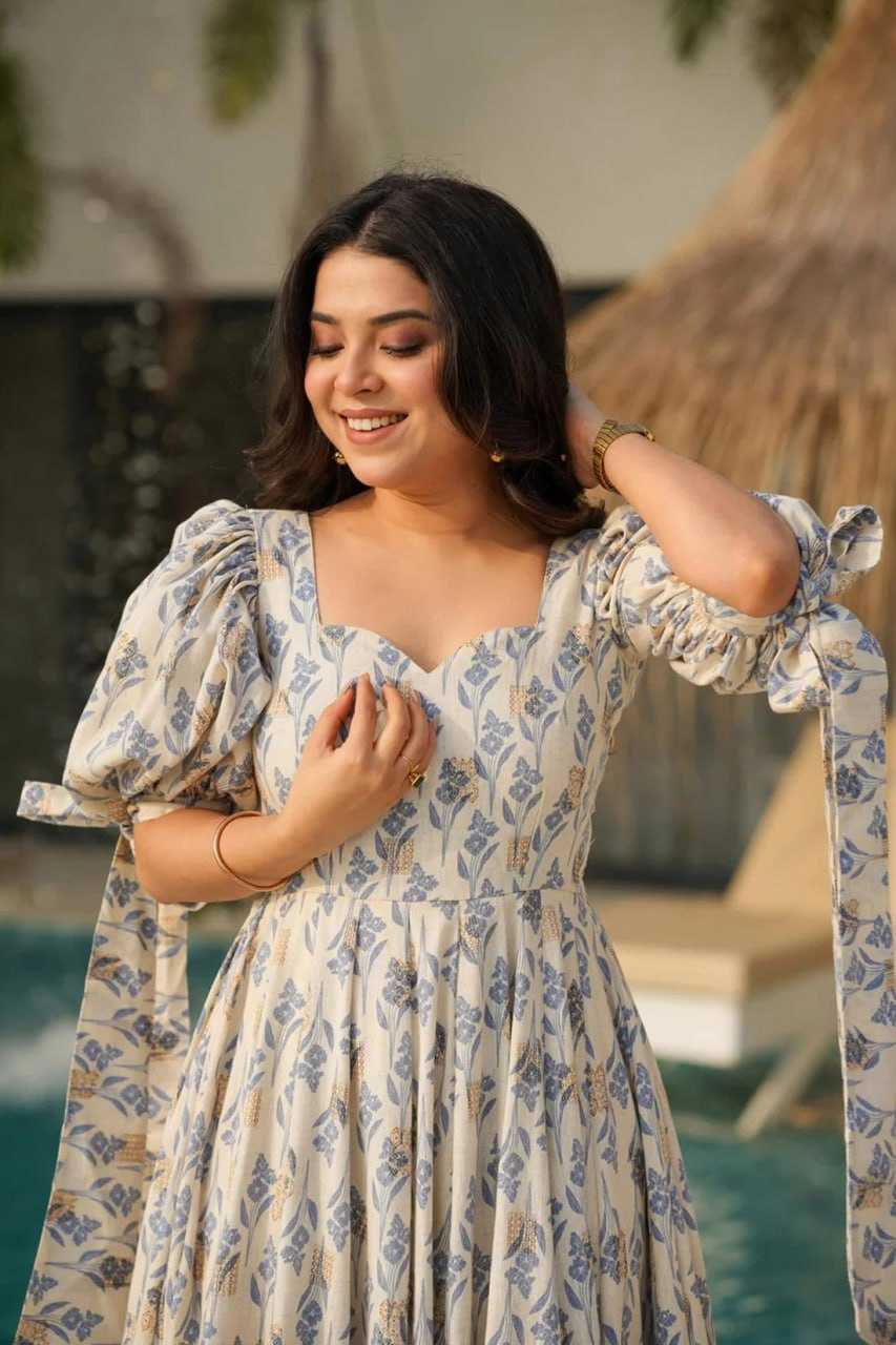 Ynf Cotton RIN131 901 Gowns Plus Size Collections Wholesale Fancy Gowns Anarkali Gown Long Gowns Manufacturer