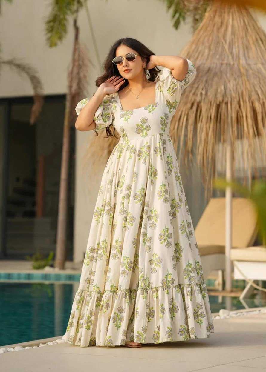 Ynf Cotton RIN131 901 Gowns Plus Size Collections Wholesale Fancy Gowns Anarkali Gown Long Gowns Manufacturer