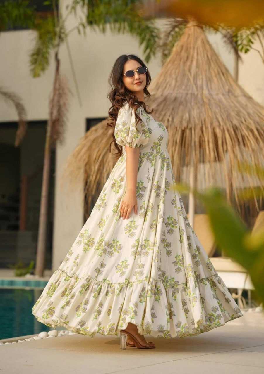 Ynf Cotton RIN131 901 Gowns Plus Size Collections Wholesale Fancy Gowns Anarkali Gown Long Gowns Manufacturer