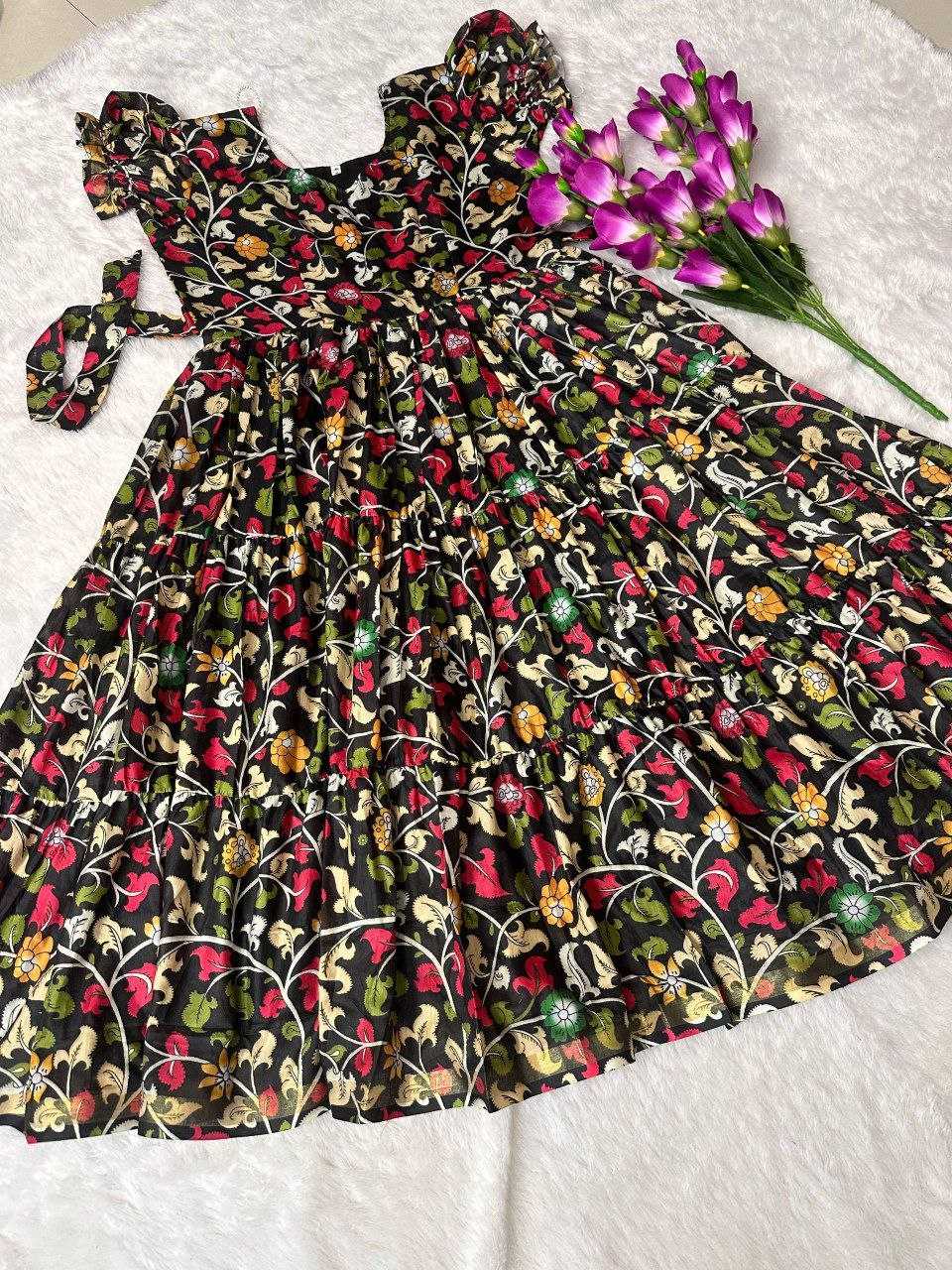 Ynf Cotton RIN161 youth Gowns Wholesale Printed Gowns Fancy Gowns Party Gowns Manufacturer