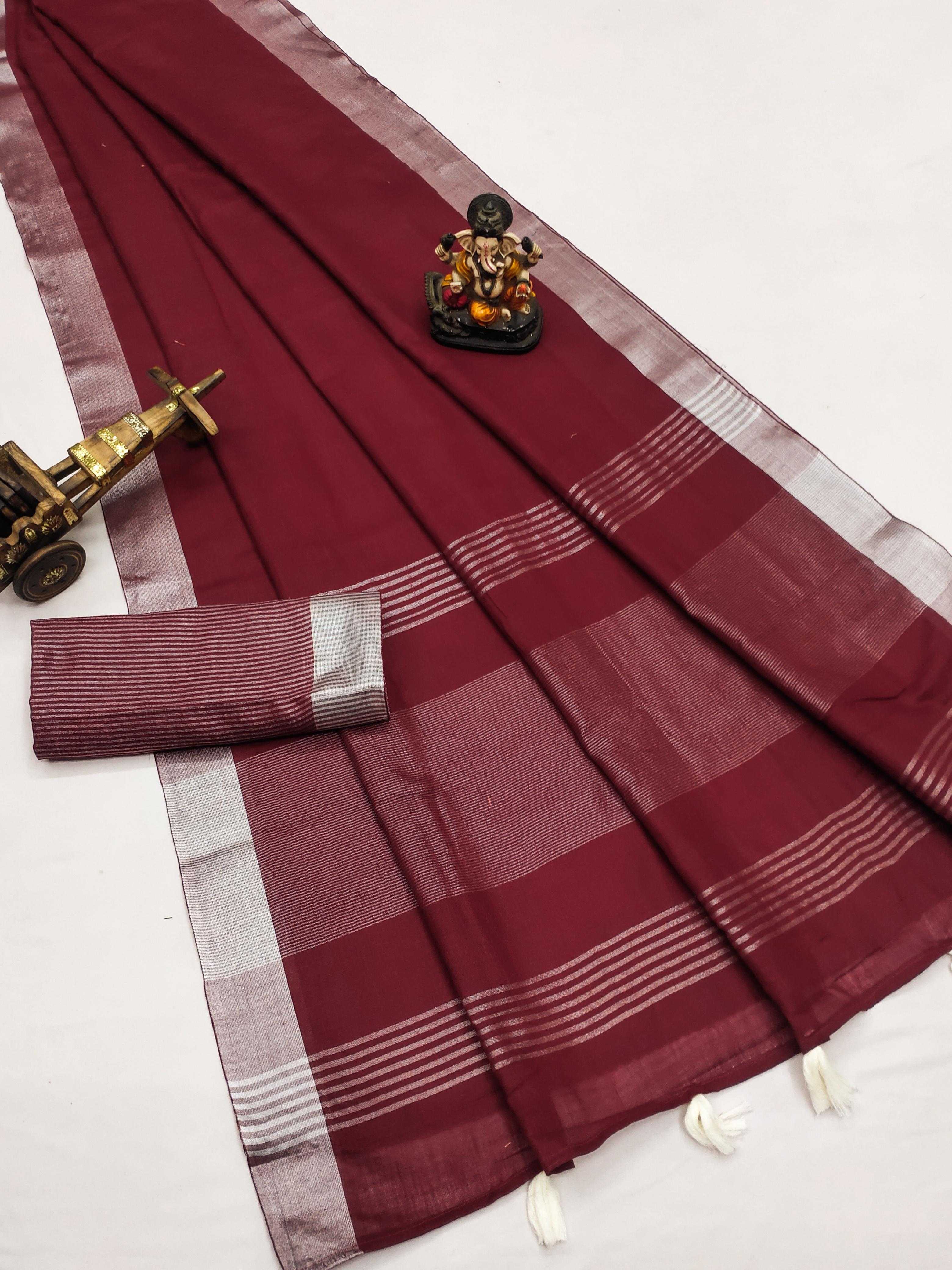 Ynf Cotton RIN183 AMANAT Sarees Wholesale Designer Sarees Cotton Linen Sarees Zari Border Sarees Manufacturer