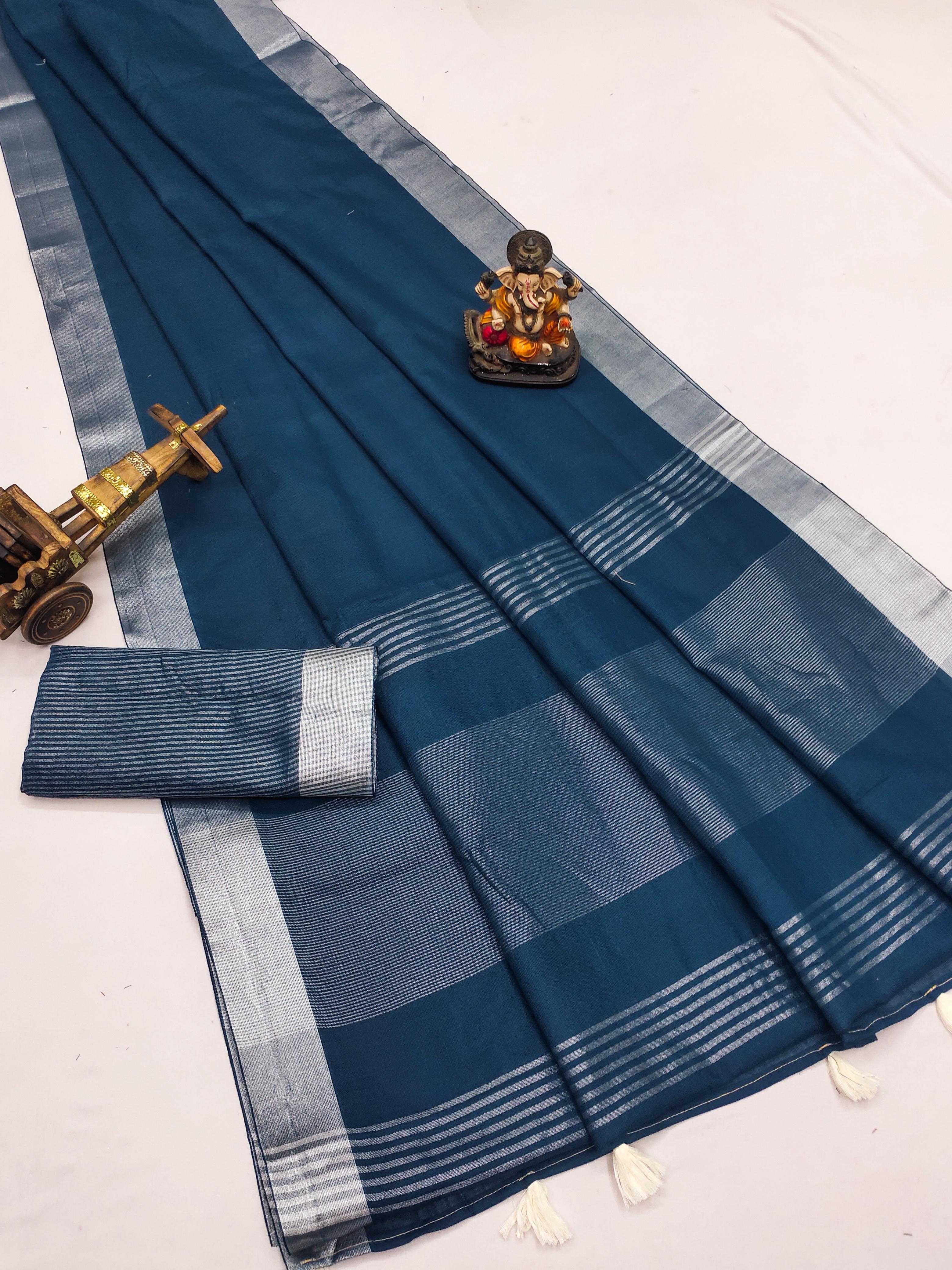 Ynf Cotton RIN183 AMANAT Sarees Wholesale Designer Sarees Cotton Linen Sarees Zari Border Sarees Manufacturer