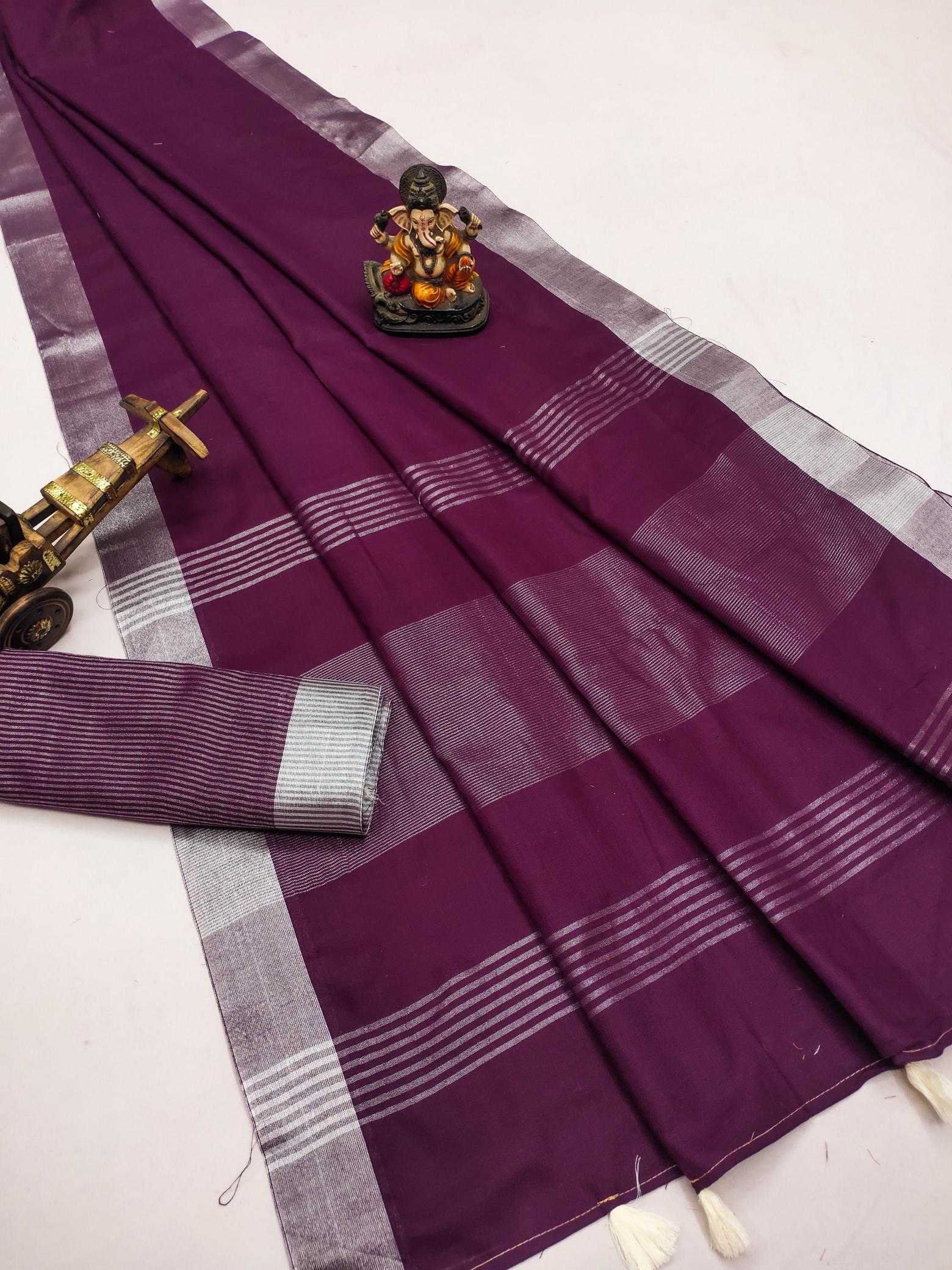 Ynf Cotton RIN183 AMANAT Sarees Wholesale Designer Sarees Cotton Linen Sarees Zari Border Sarees Manufacturer