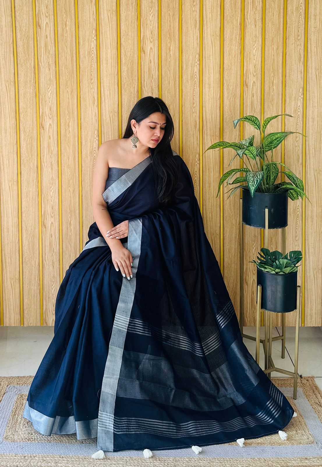 Ynf Cotton RIN183 AMANAT Sarees Wholesale Designer Sarees Cotton Linen Sarees Zari Border Sarees Manufacturer