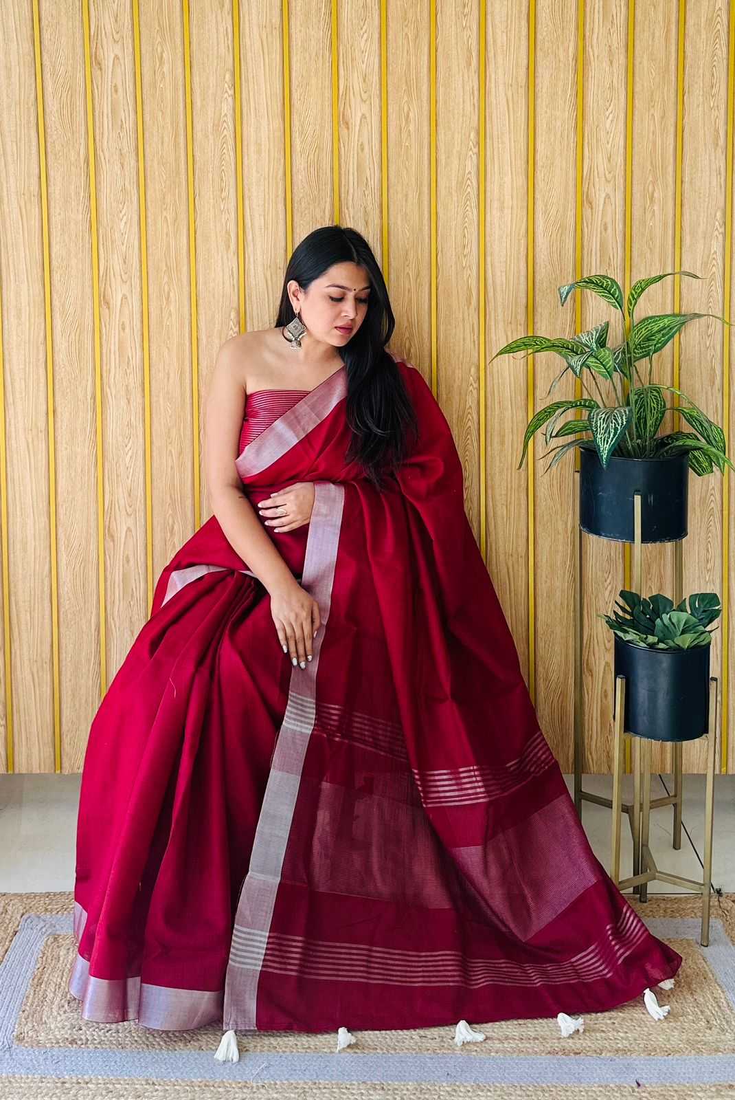 Ynf Cotton RIN183 AMANAT Sarees Wholesale Designer Sarees Cotton Linen Sarees Zari Border Sarees Manufacturer
