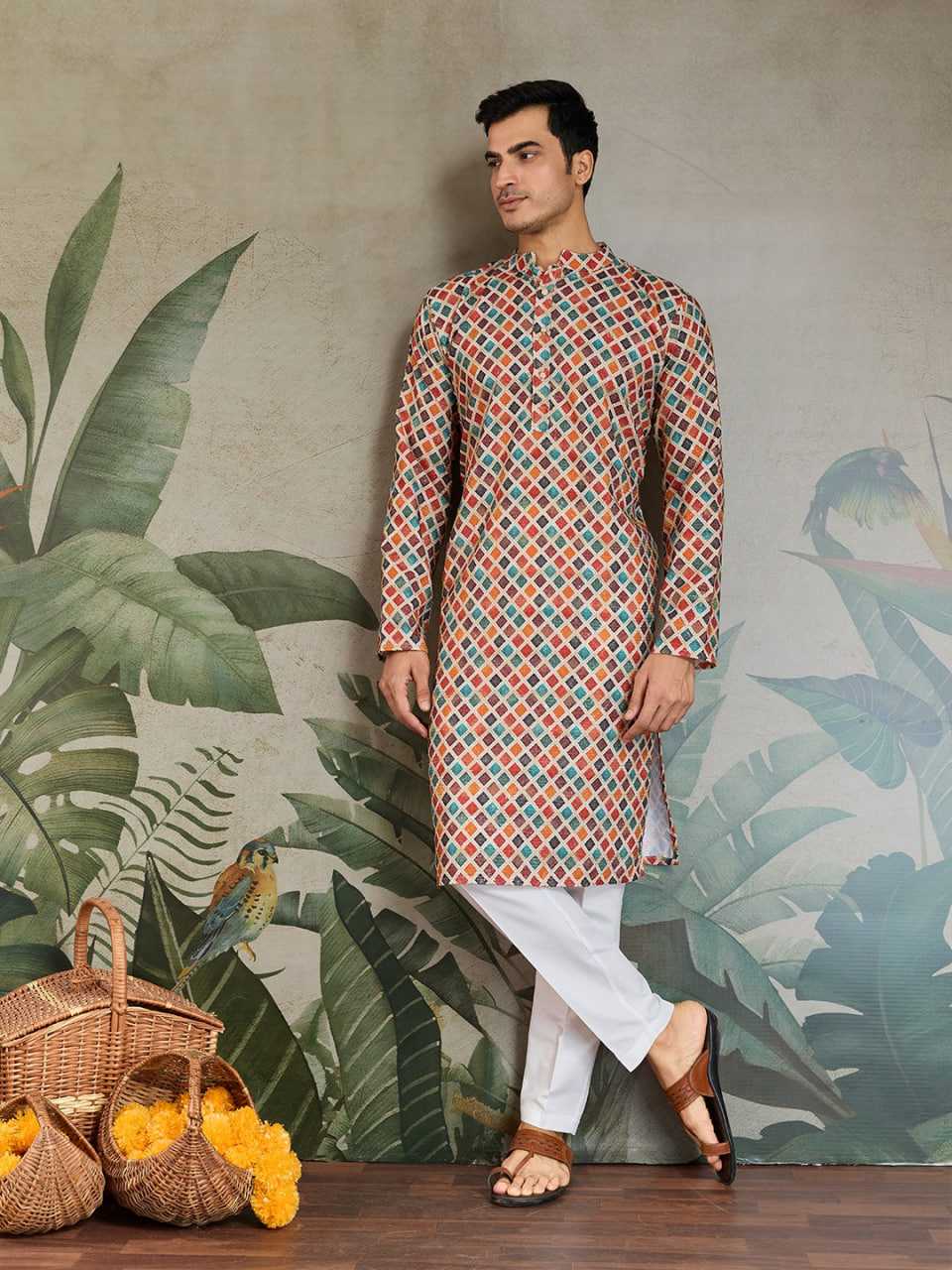 Ynf Cotton RIN188 KILLER 8 Mens Wear Wholesale Men Cotton Kurta Men Printed Shirt Ethnic Waistcoats Manufacturer