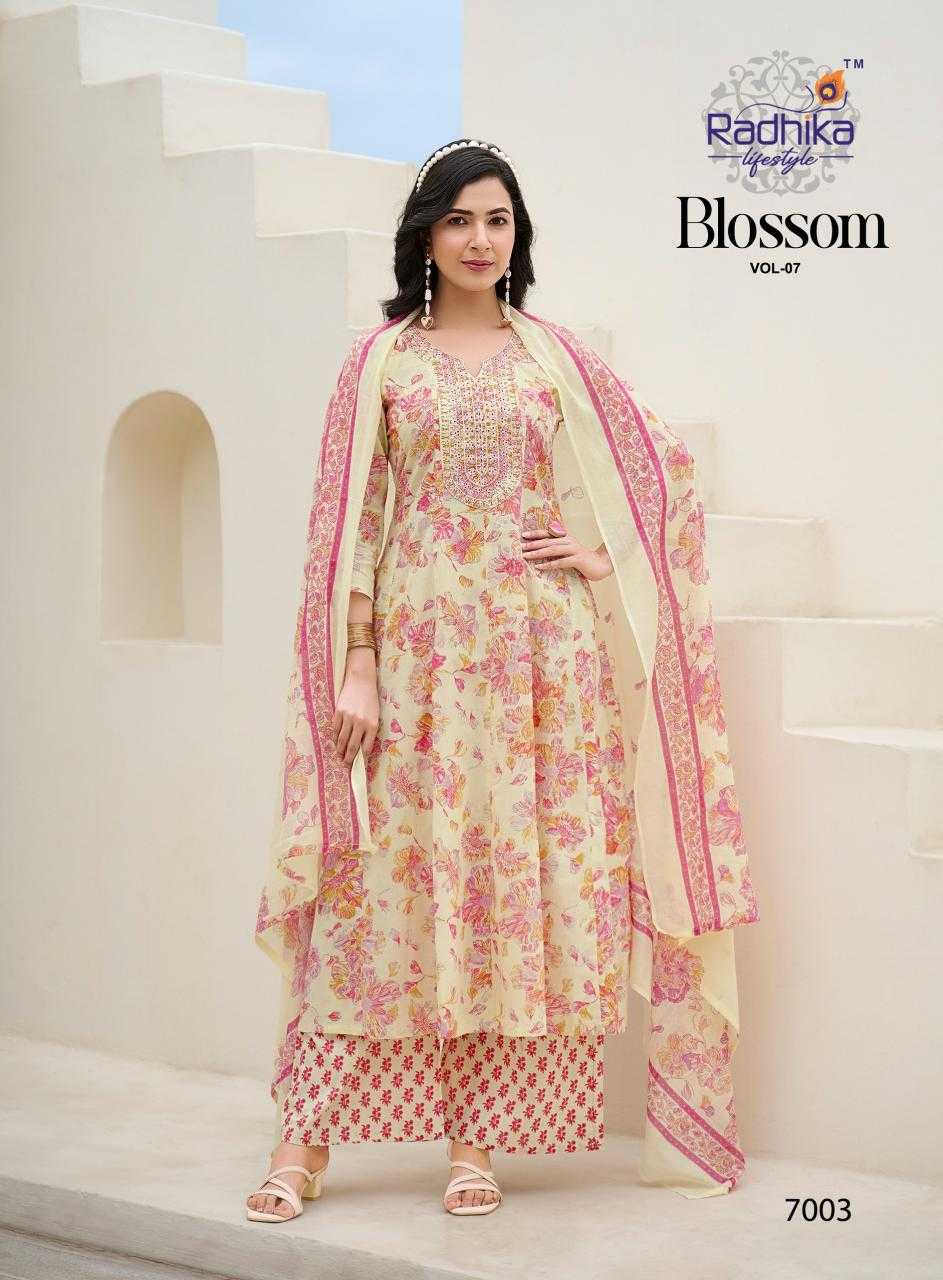 Ynf Cotton RIN190 RADHIKA-BLOSSOM VOL 7 Setwise Collections Wholesale Gowns Catalogs Manufacturer
