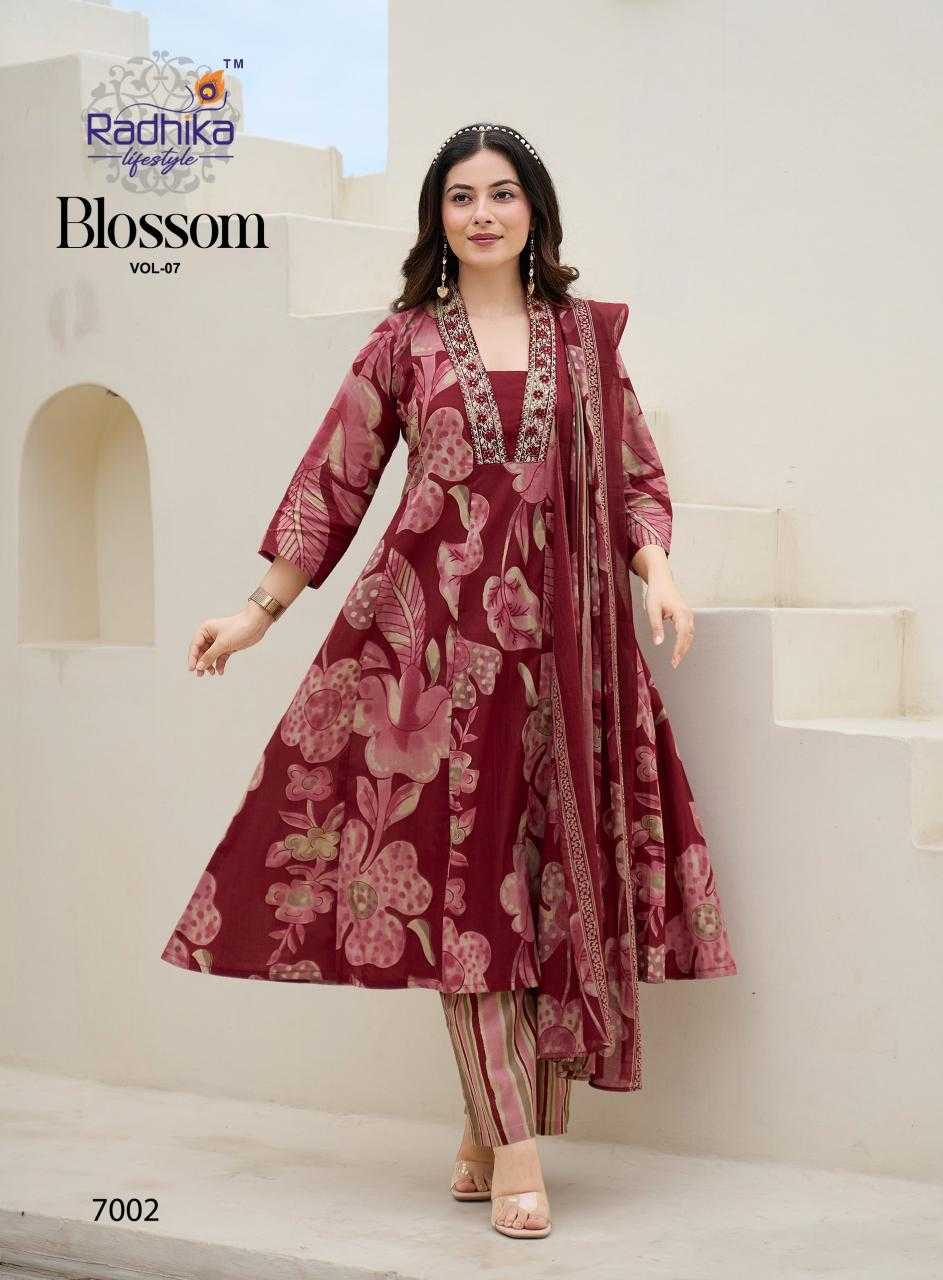 Ynf Cotton RIN190 RADHIKA-BLOSSOM VOL 7 Setwise Collections Wholesale Gowns Catalogs Manufacturer
