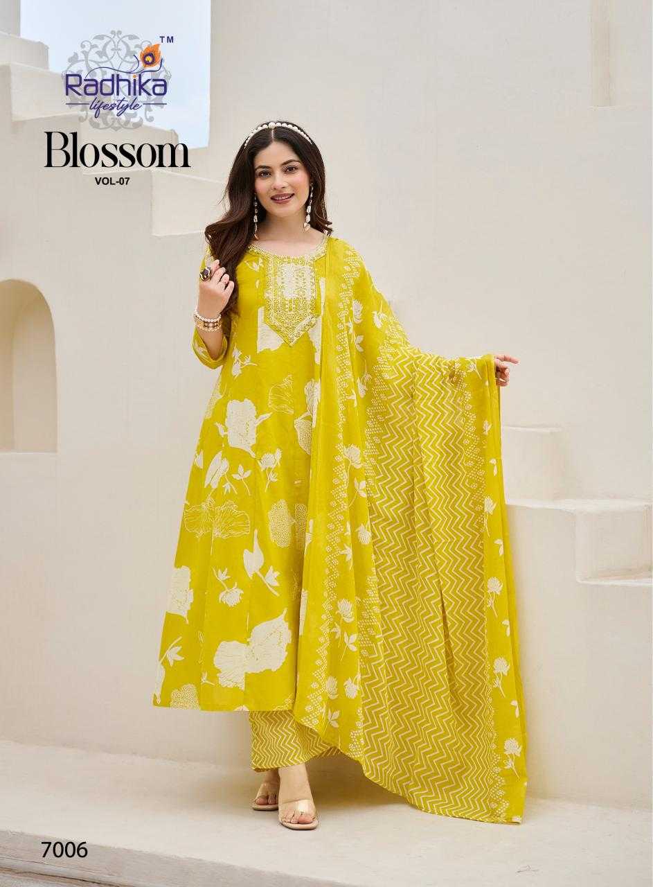 Ynf Cotton RIN190 RADHIKA-BLOSSOM VOL 7 Setwise Collections Wholesale Gowns Catalogs Manufacturer