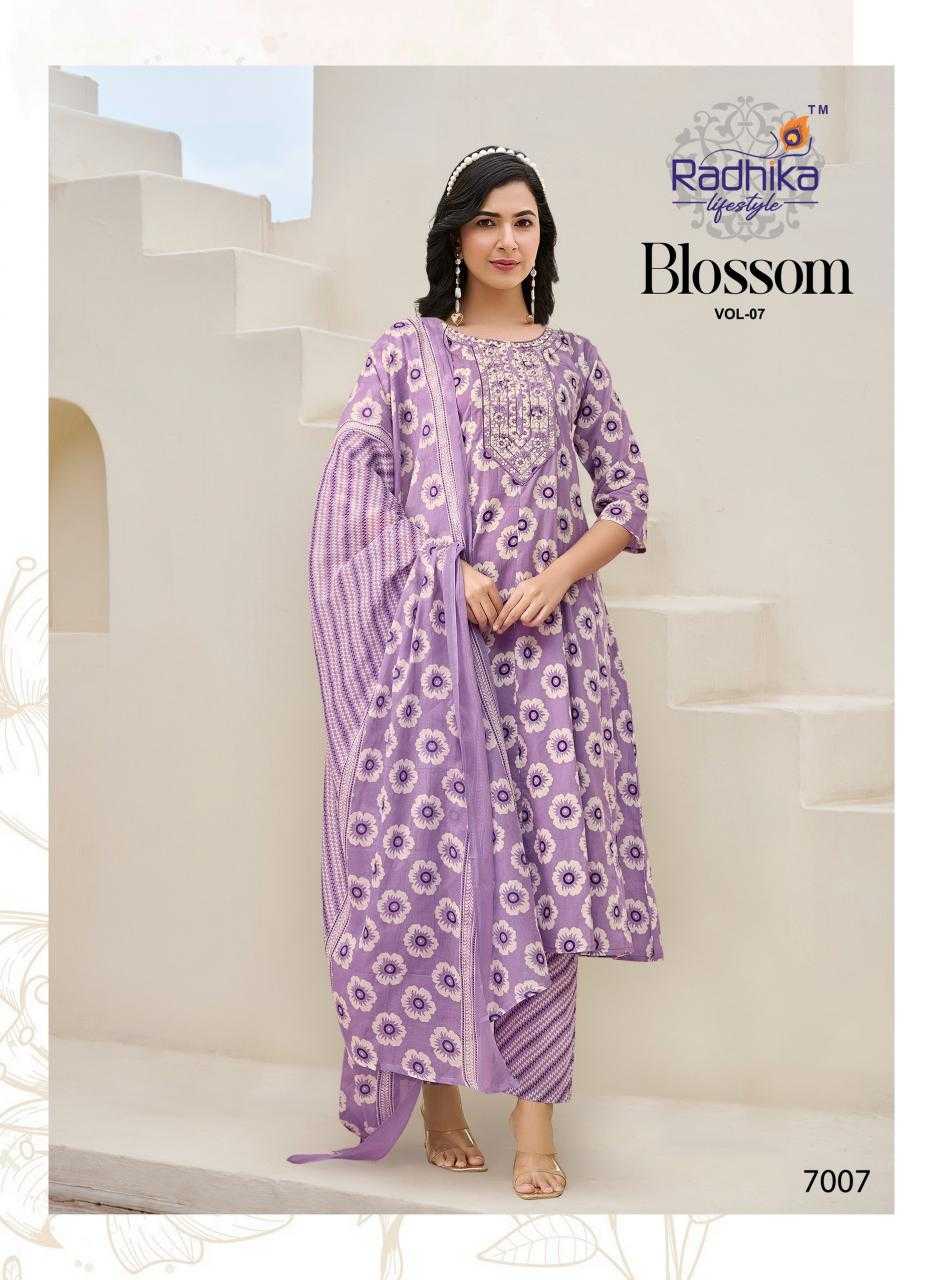 Ynf Cotton RIN190 RADHIKA-BLOSSOM VOL 7 Setwise Collections Wholesale Gowns Catalogs Manufacturer