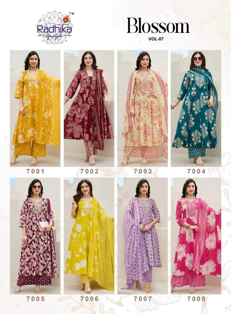 Ynf Cotton RIN190 RADHIKA-BLOSSOM VOL 7 Setwise Collections Wholesale Gowns Catalogs Manufacturer