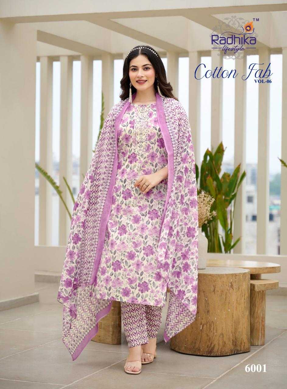 Ynf Cotton RIN190 RADHIKA-COTTON FAB VOL6 Setwise Collections Wholesale Dresses & Suits Catalogs Manufacturer