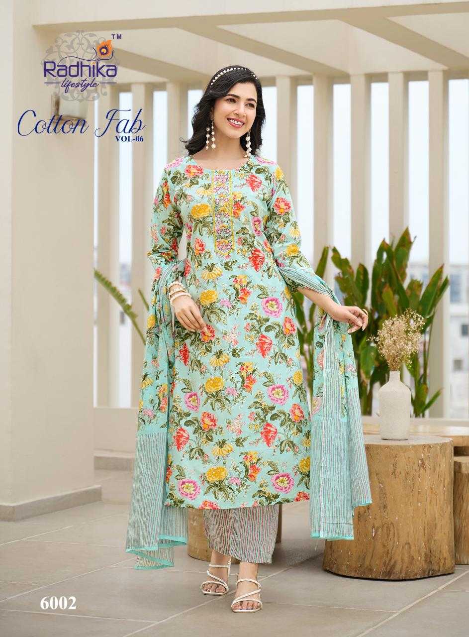 Ynf Cotton RIN190 RADHIKA-COTTON FAB VOL6 Setwise Collections Wholesale Dresses & Suits Catalogs Manufacturer