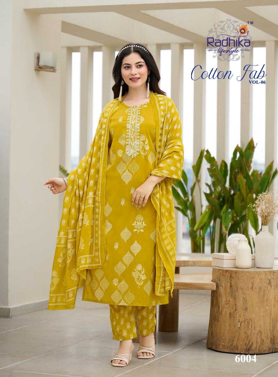 Ynf Cotton RIN190 RADHIKA-COTTON FAB VOL6 Setwise Collections Wholesale Dresses & Suits Catalogs Manufacturer