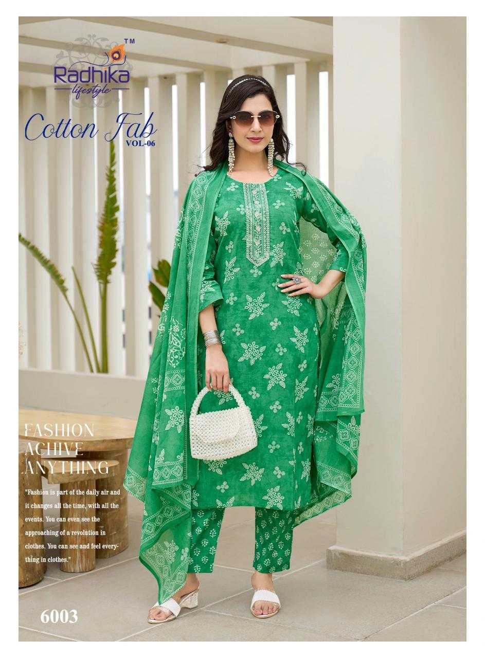 Ynf Cotton RIN190 RADHIKA-COTTON FAB VOL6 Setwise Collections Wholesale Dresses & Suits Catalogs Manufacturer