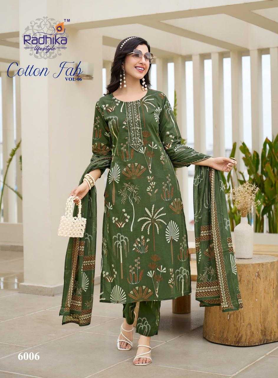 Ynf Cotton RIN190 RADHIKA-COTTON FAB VOL6 Setwise Collections Wholesale Dresses & Suits Catalogs Manufacturer