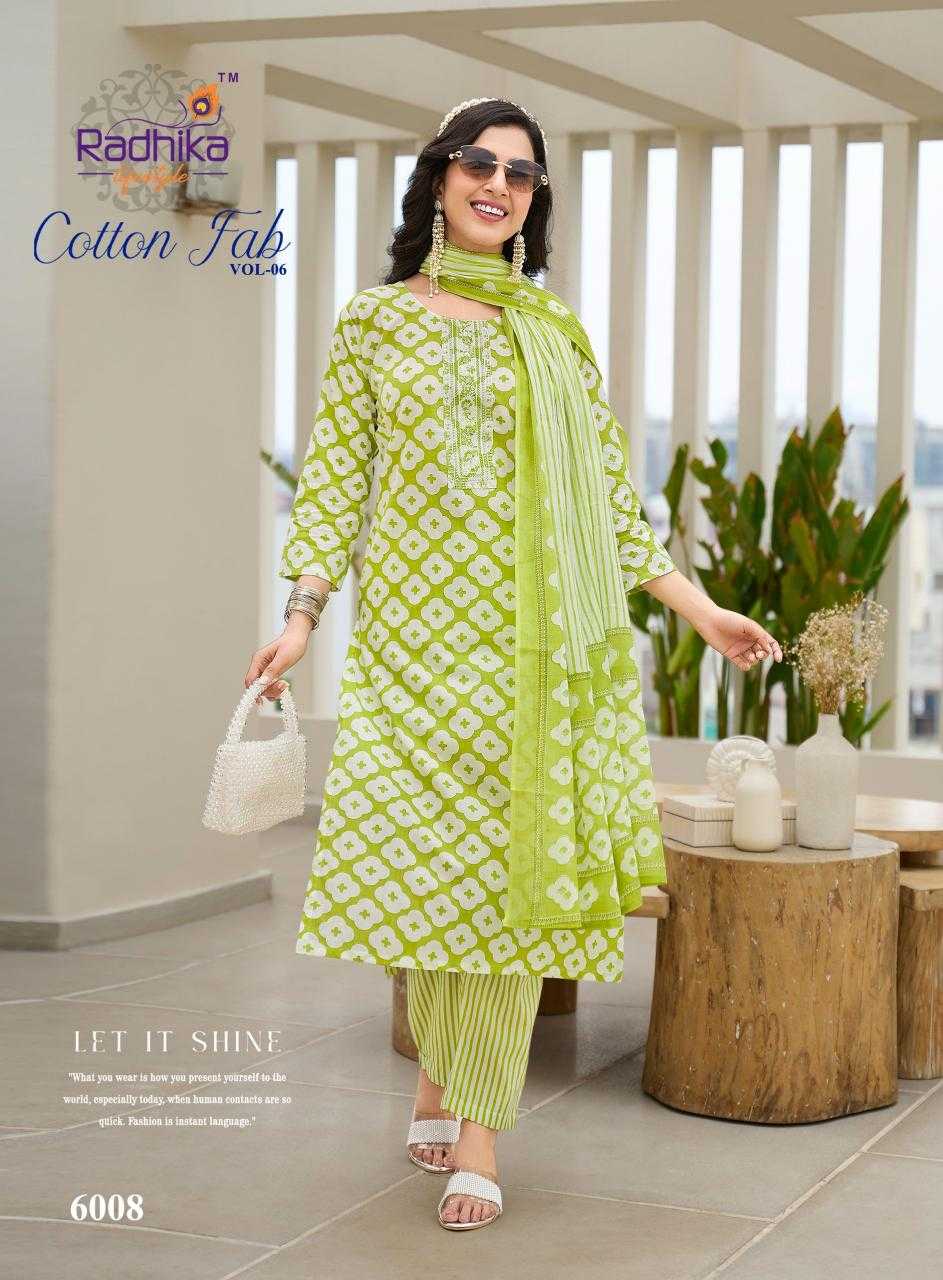 Ynf Cotton RIN190 RADHIKA-COTTON FAB VOL6 Setwise Collections Wholesale Dresses & Suits Catalogs Manufacturer