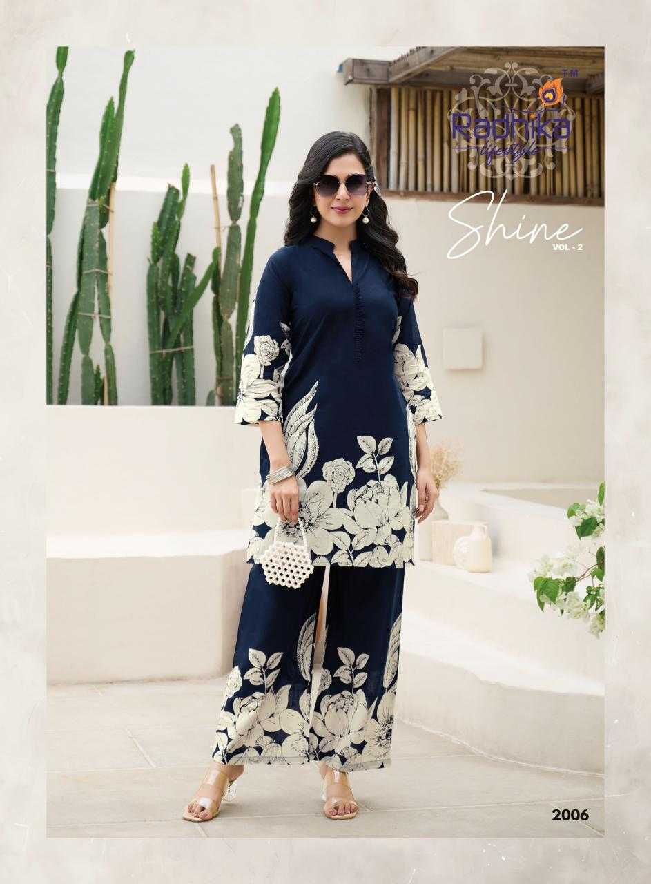 Ynf Cotton RIN190 RADHIKA-SHINE VOL 2 Setwise Collections Wholesale Kurtis Catalogs Manufacturer