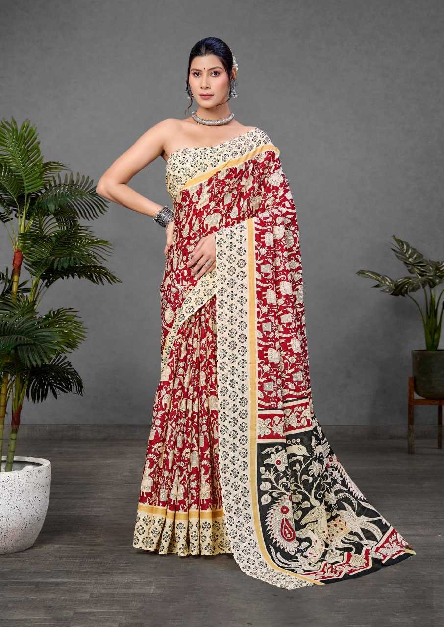 Ynf Cotton RIN229 90-4 Sarees Wholesale Printed Sarees Cotton Sarees Mulmul Cotton Sarees Manufacturer