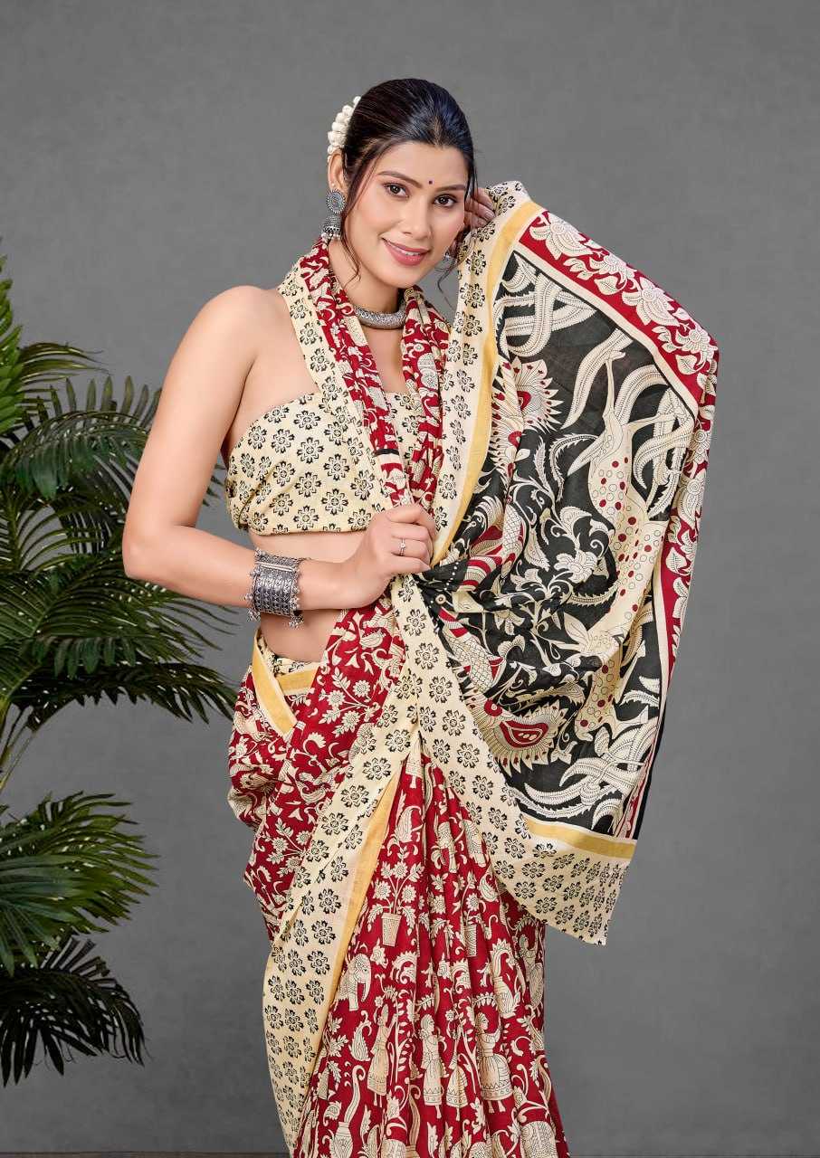 Ynf Cotton RIN229 90-4 Sarees Wholesale Printed Sarees Cotton Sarees Mulmul Cotton Sarees Manufacturer