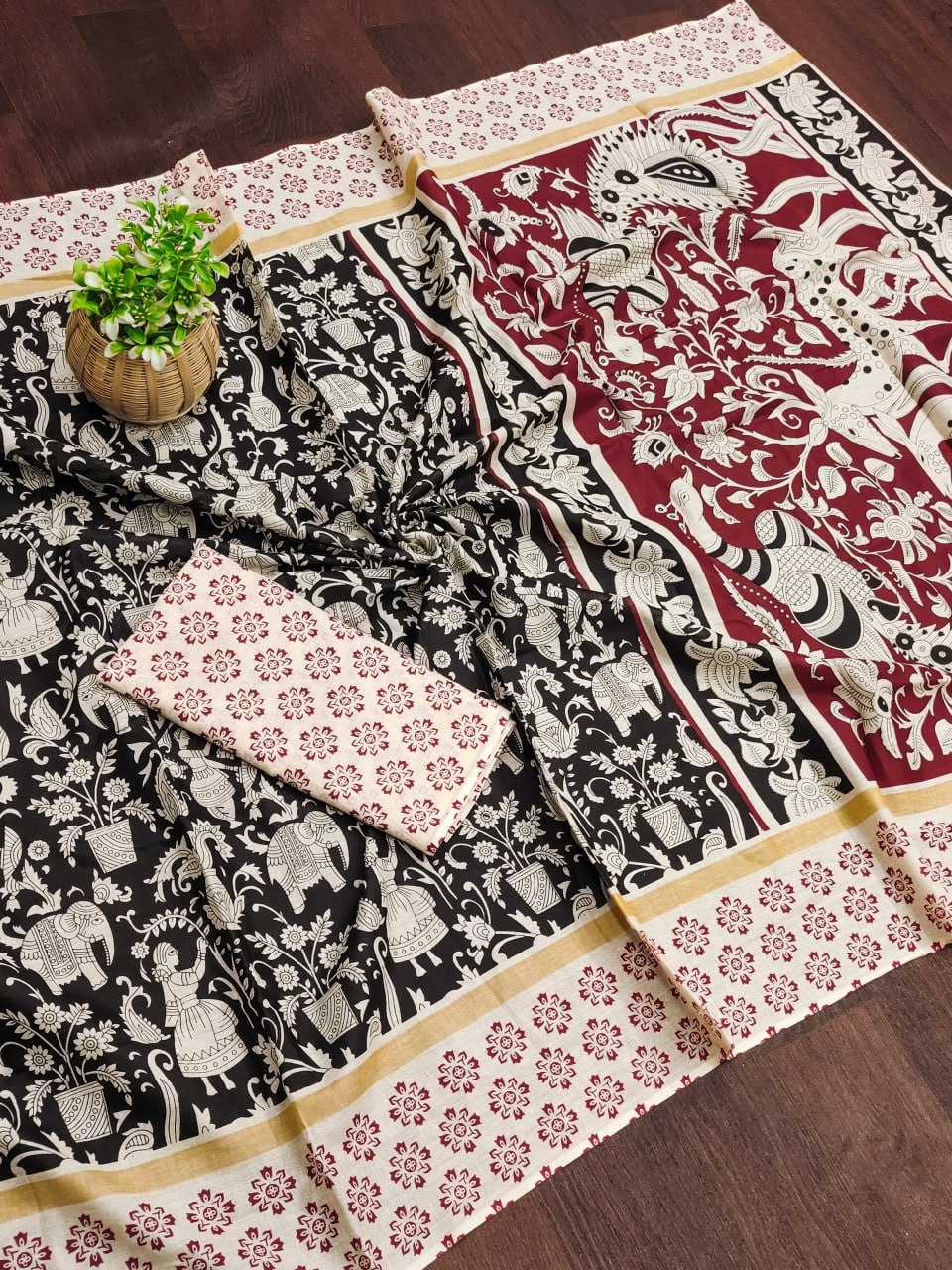 Ynf Cotton RIN229 90-4 Sarees Wholesale Printed Sarees Cotton Sarees Mulmul Cotton Sarees Manufacturer