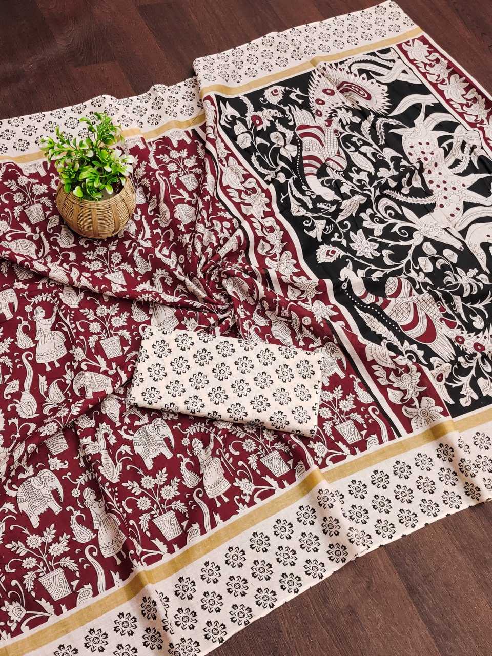 Ynf Cotton RIN229 90-4 Sarees Wholesale Printed Sarees Cotton Sarees Mulmul Cotton Sarees Manufacturer