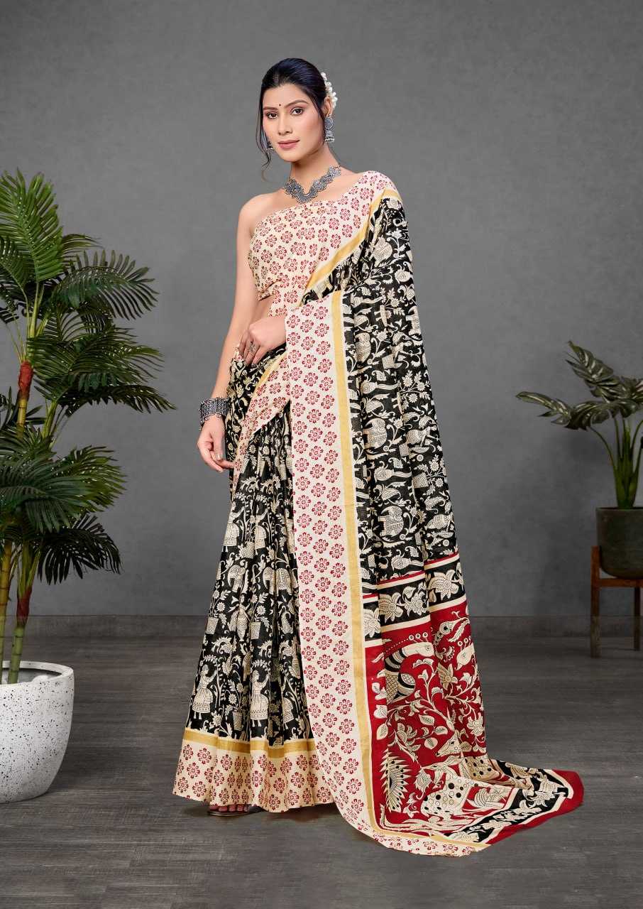 Ynf Cotton RIN229 90-4 Sarees Wholesale Printed Sarees Cotton Sarees Mulmul Cotton Sarees Manufacturer
