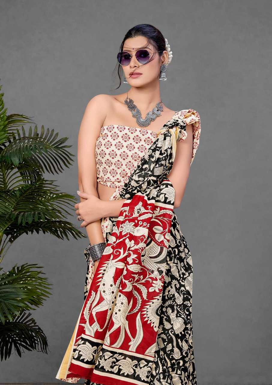 Ynf Cotton RIN229 90-4 Sarees Wholesale Printed Sarees Cotton Sarees Mulmul Cotton Sarees Manufacturer