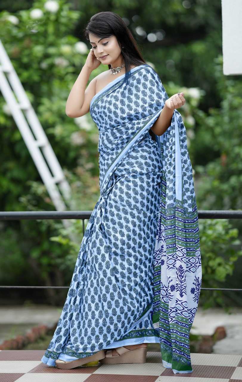 Ynf Cotton RIN229 93-11 Sarees Wholesale Printed Cotton Saree Cotton Sarees Mulmul Cotton Sarees Manufacturer