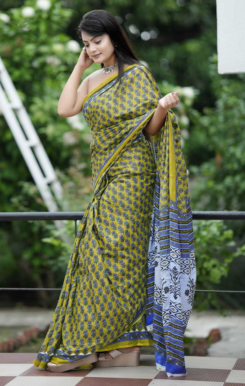 Ynf Cotton RIN229 93-11 Sarees Wholesale Printed Cotton Saree Cotton Sarees Mulmul Cotton Sarees Manufacturer