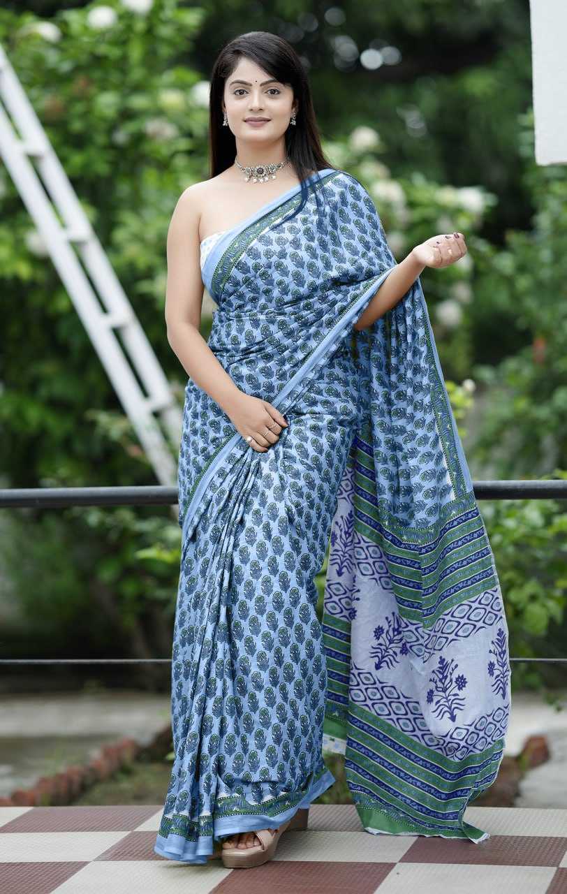 Ynf Cotton RIN229 93-11 Sarees Wholesale Printed Cotton Saree Cotton Sarees Mulmul Cotton Sarees Manufacturer